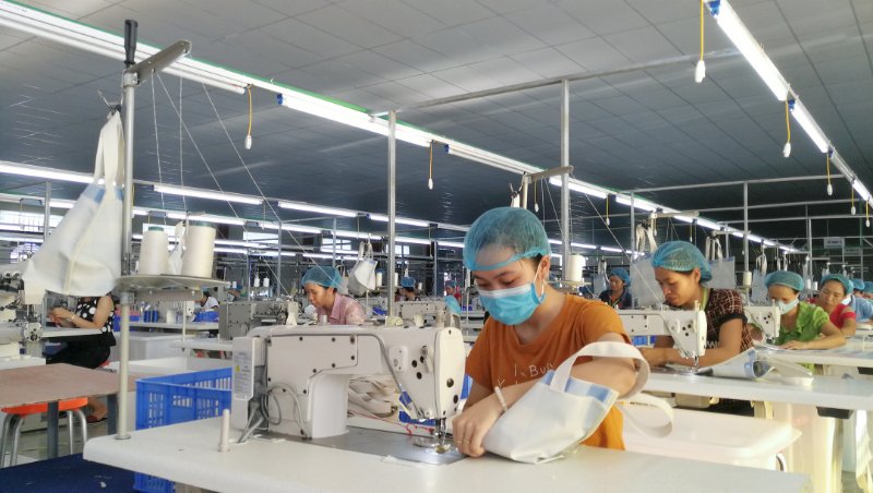 开运体育越南工厂布袋生产车间